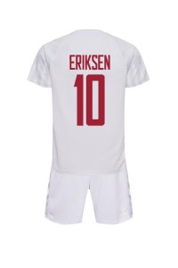 Fotbalové Dres Dánsko Christian Eriksen #10 Dětské Venkovní Oblečení MS 2022 Krátký Rukáv (+ trenýrky)